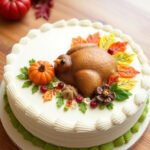 Beautifully decorated Thanksgiving cake