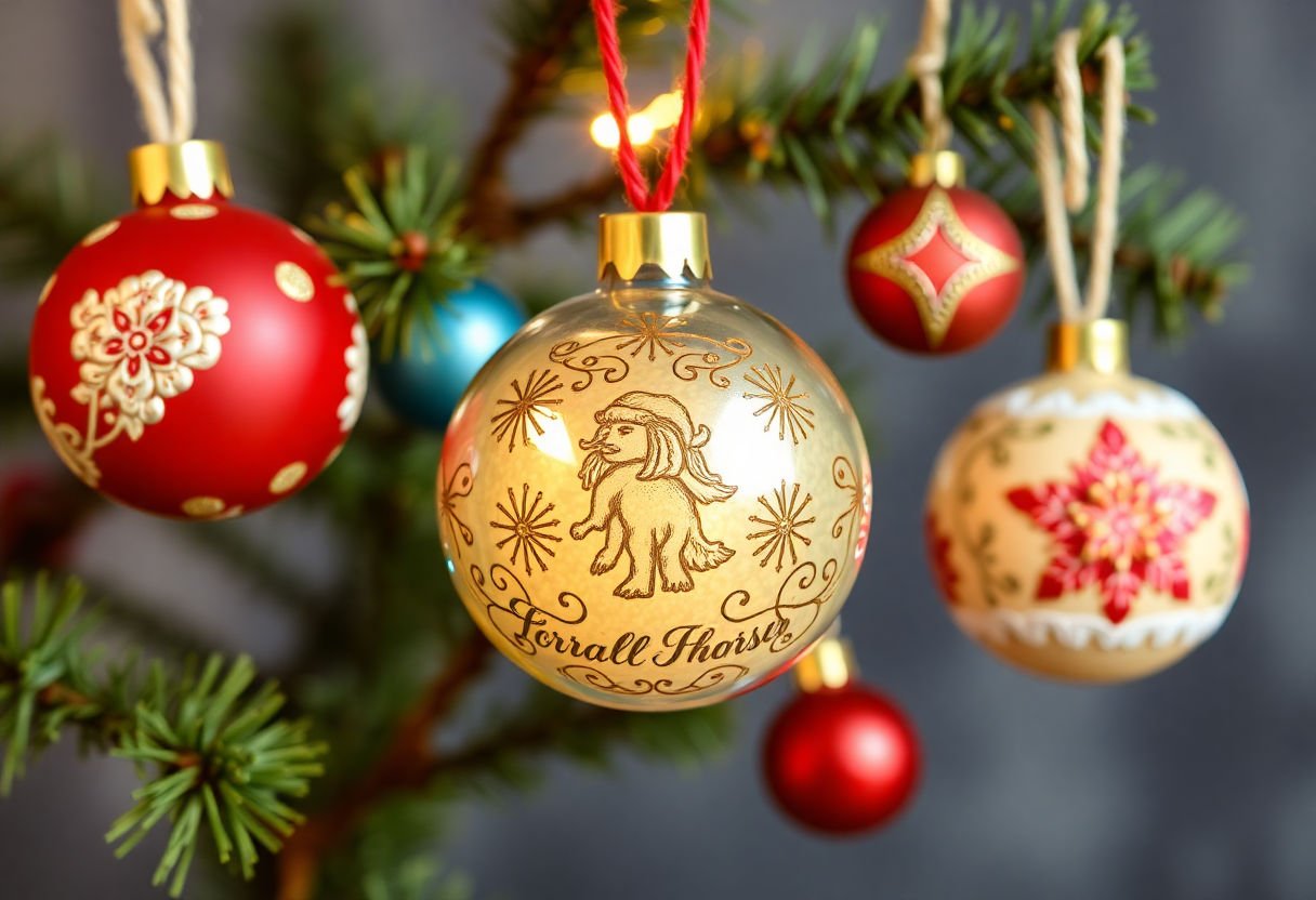 Crafting steps for handmade ornaments.