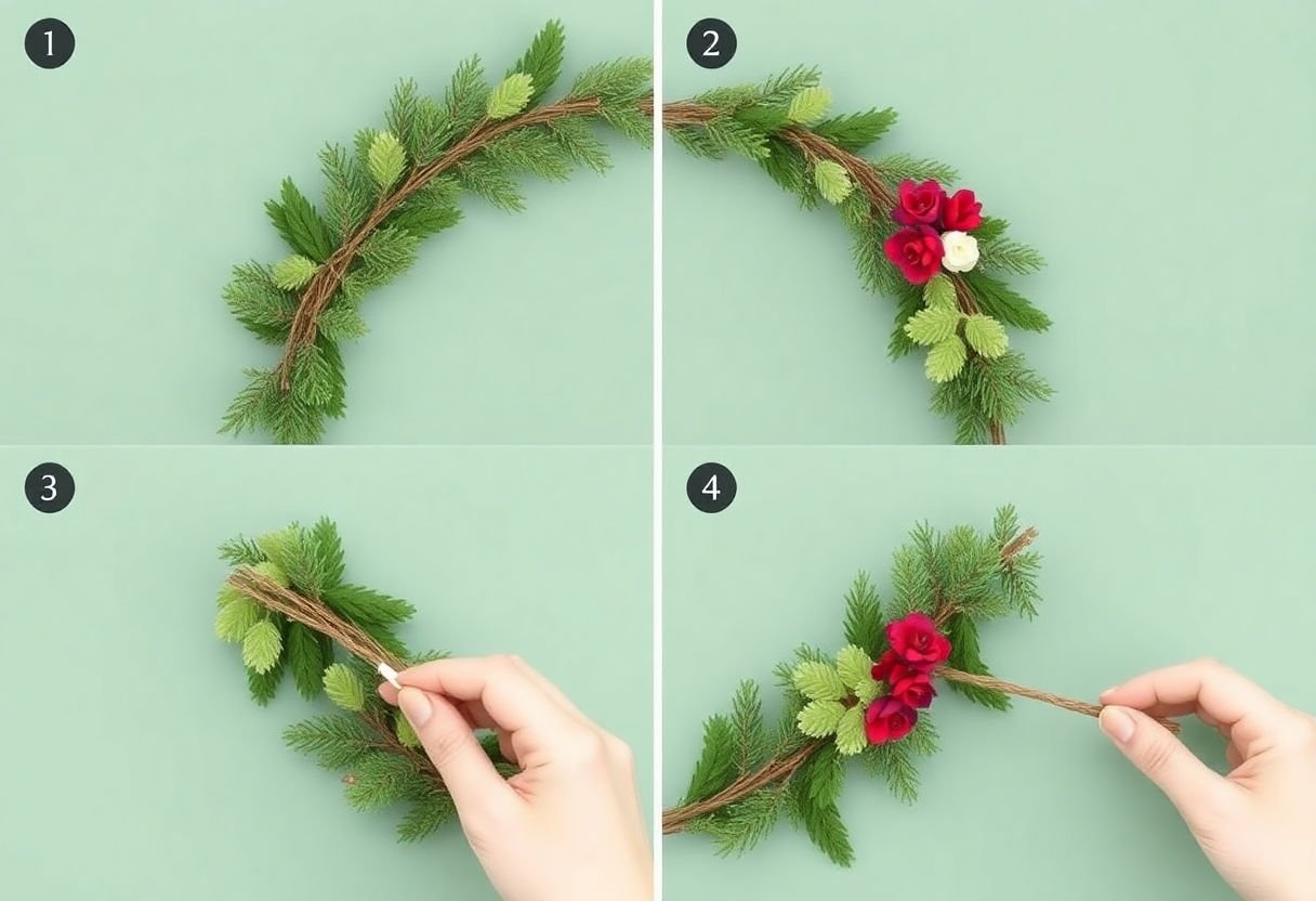 Step-by-step instructions for making a basic wreath