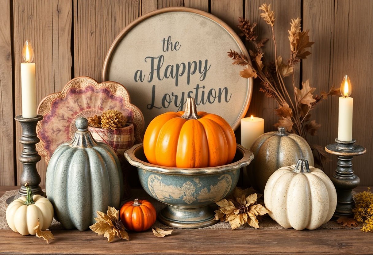 Textured and patterned decor pieces for Thanksgiving