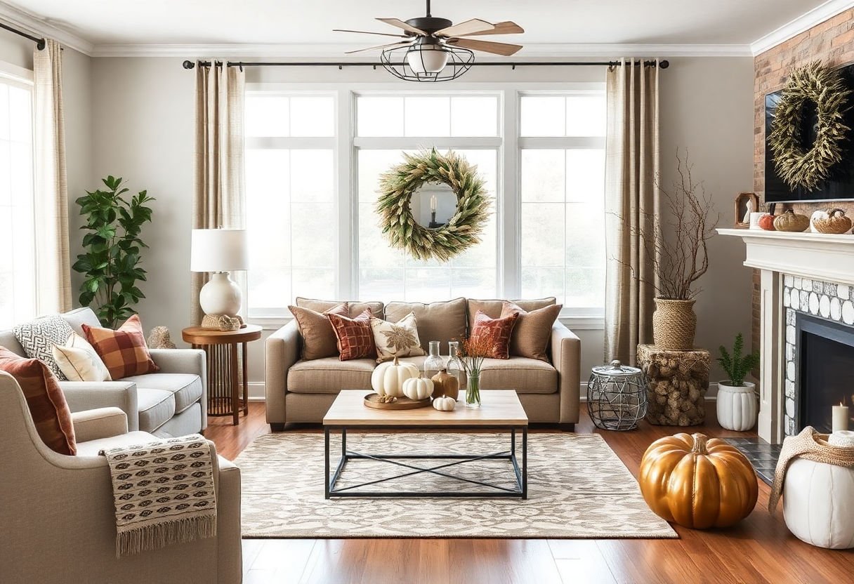 Living room decor pieces for Thanksgiving