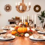 A beautifully decorated Thanksgiving table with Target decor items