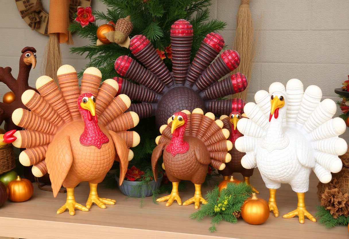 Different types of turkey decorations