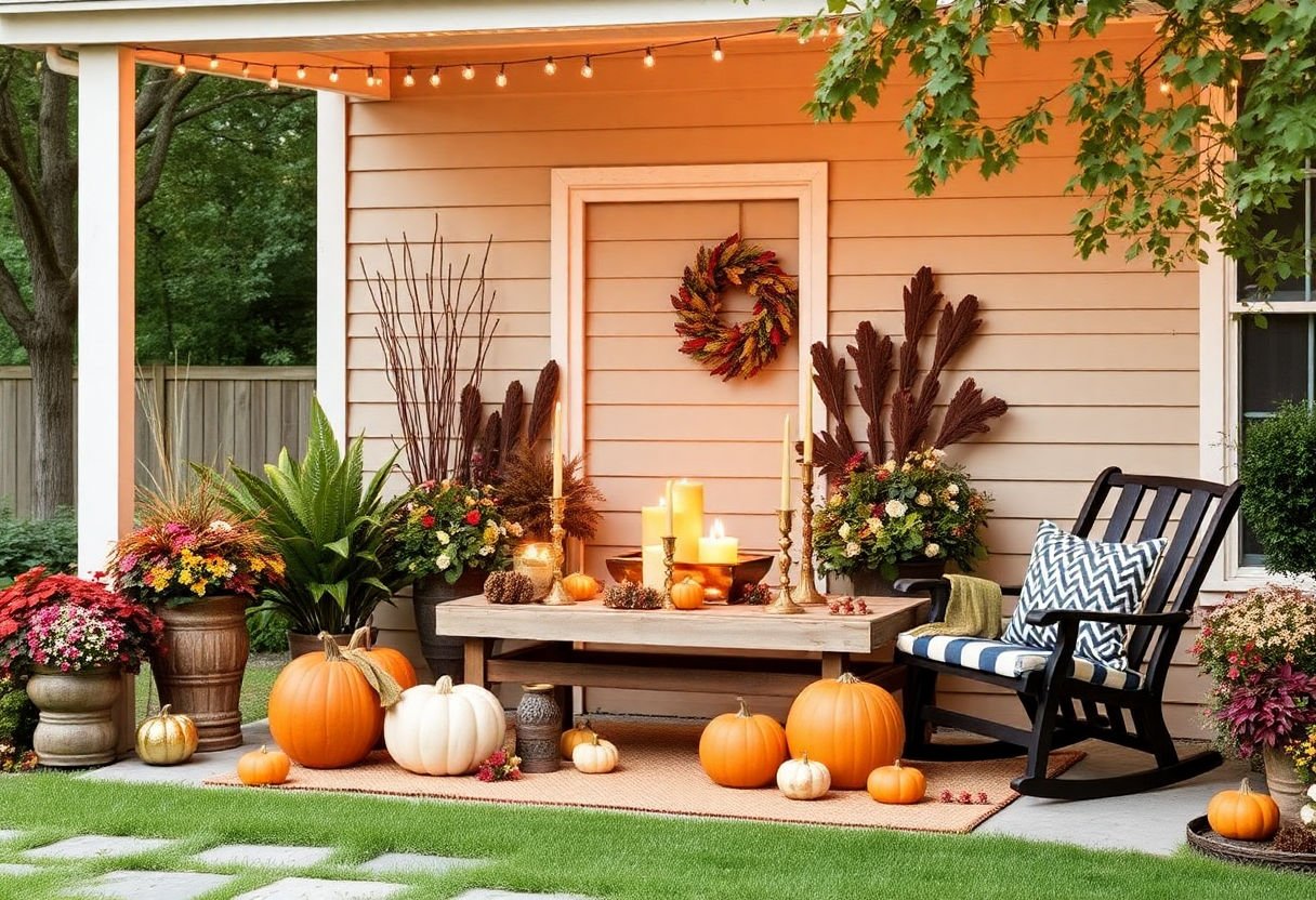 Outdoor Thanksgiving decoration ideas.
