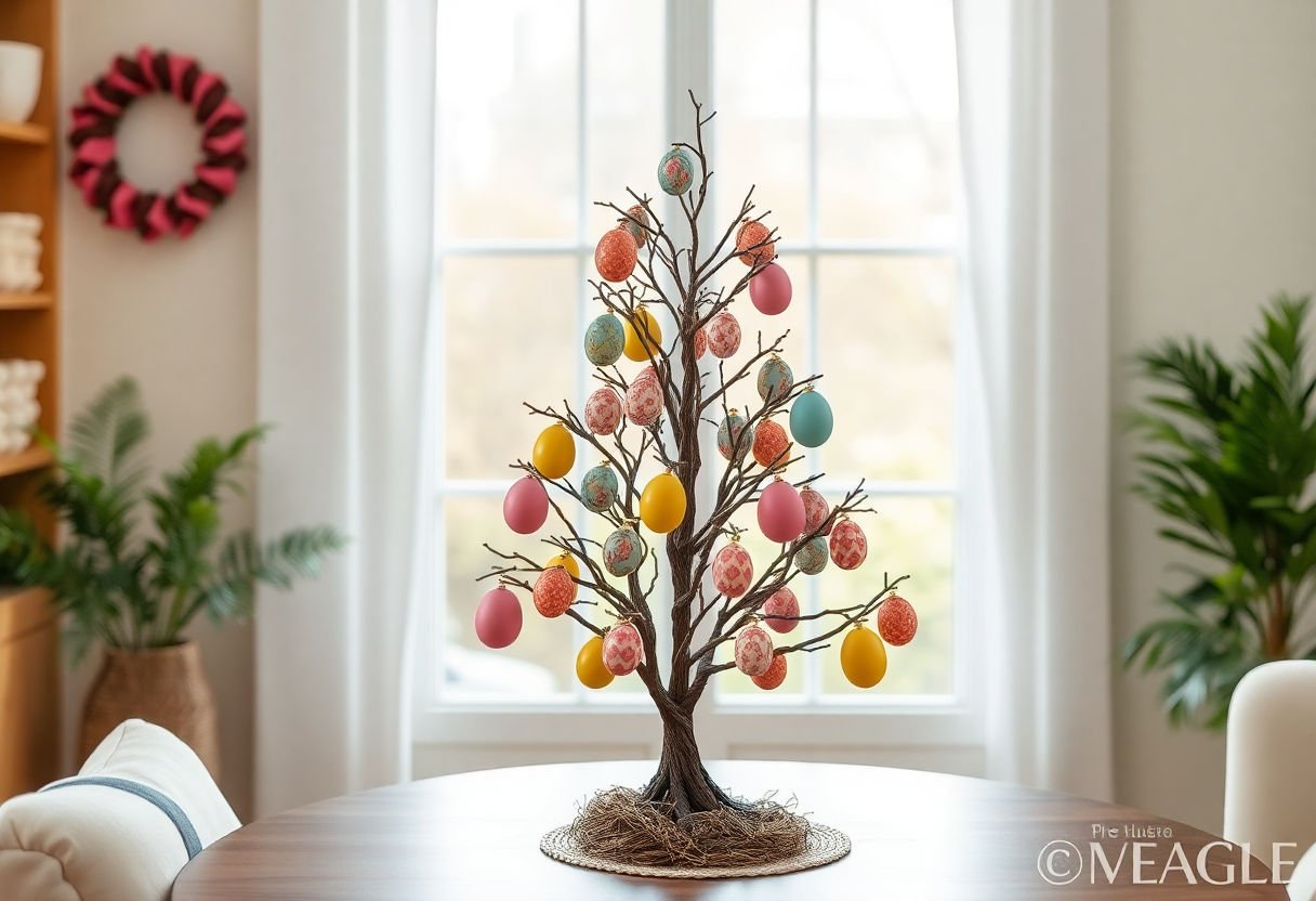 Easter egg tree displayed in home