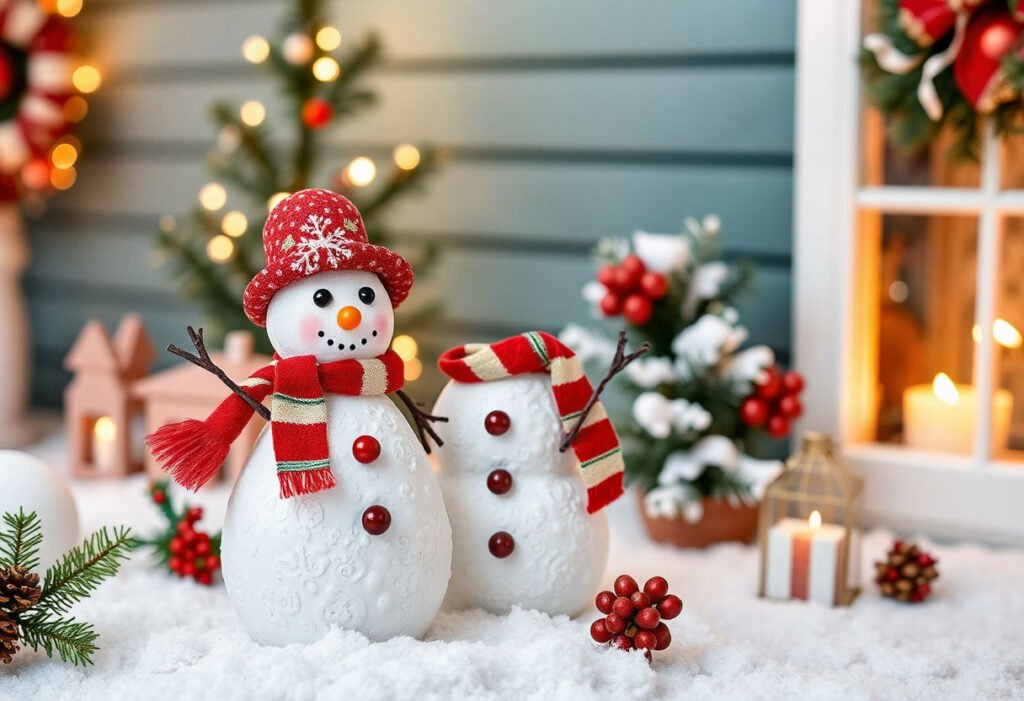 A charming DIY snowman decoration for Christmas.