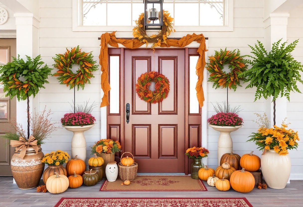Welcoming Thanksgiving entryway decor