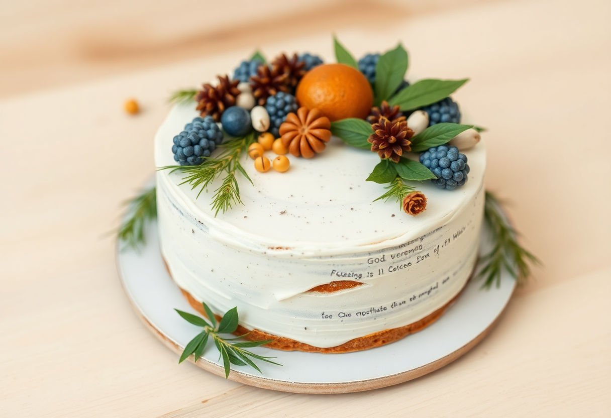 Cake with natural elements as decoration
