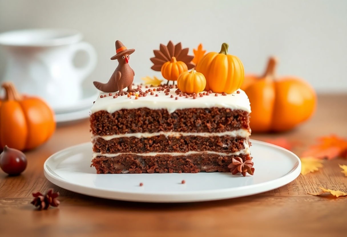 Cake with Thanksgiving symbols