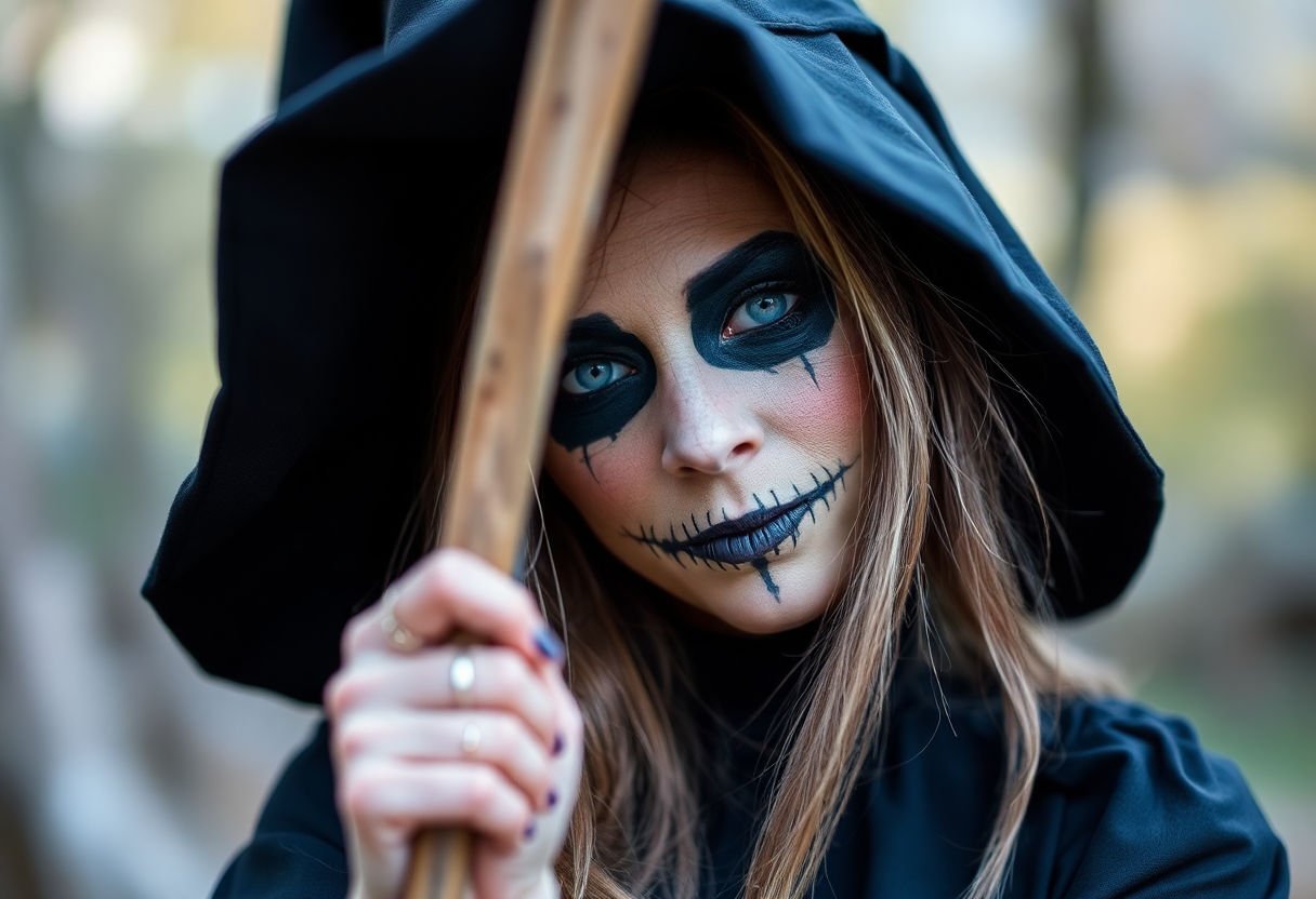 Person dressed in a DIY witch costume.