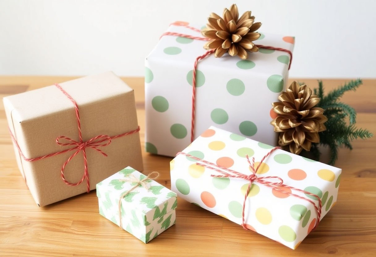DIY gift wrapping with Dollar Tree supplies