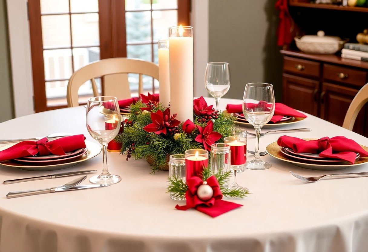 Festive table settings using Dollar Tree items
