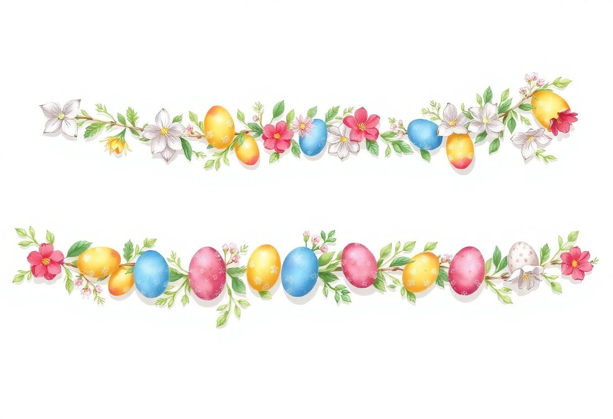Design sketches for an Easter garland.