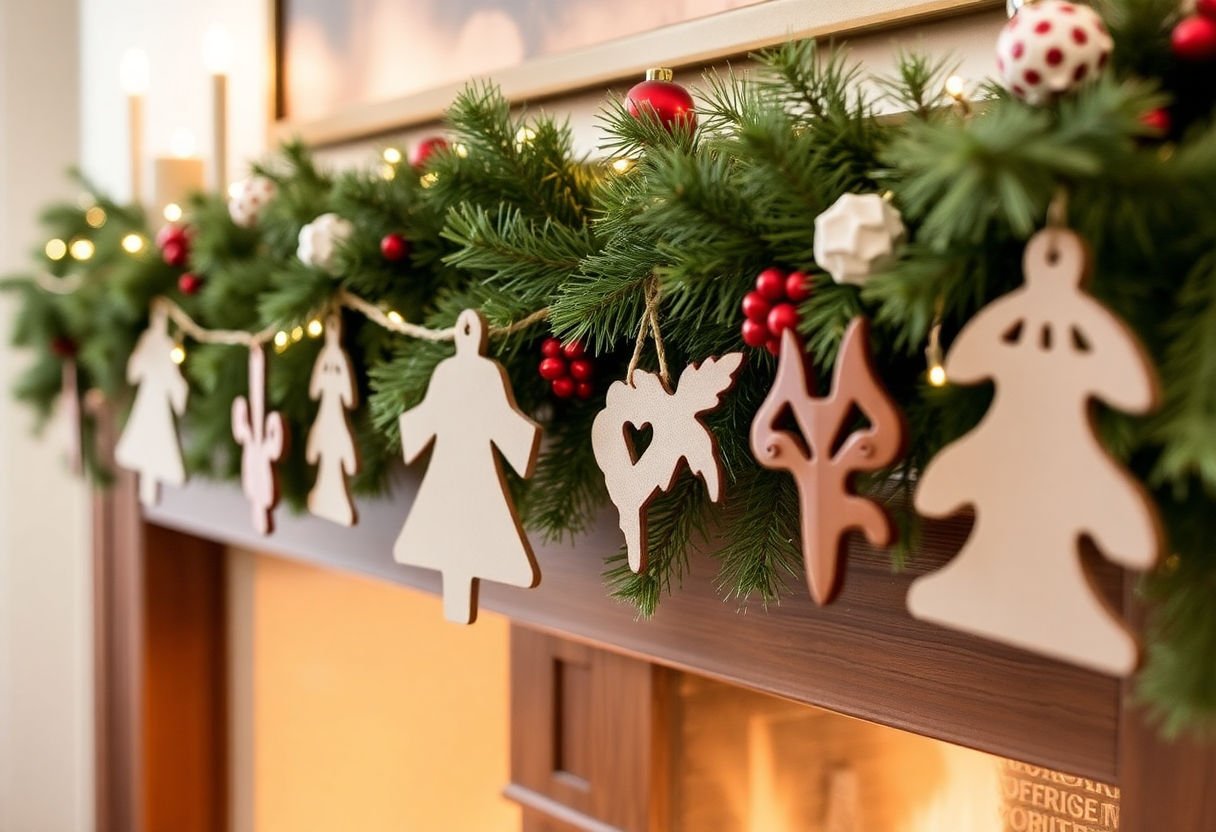 Decorating cut shapes for a garland.