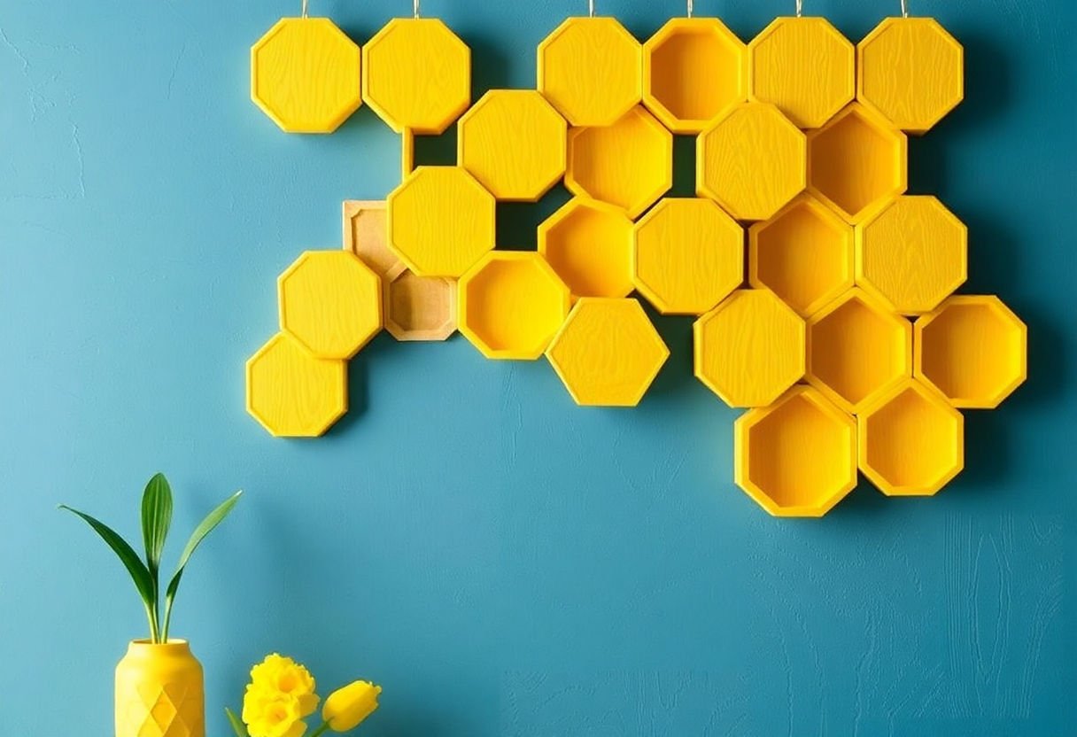 DIY honeycomb pattern decoration project