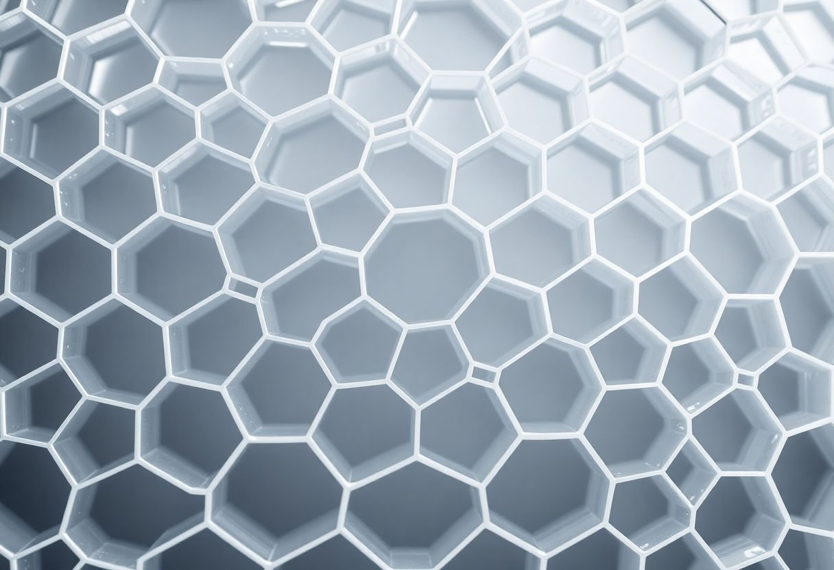 Close-up of honeycomb patterns in a modern decor setting