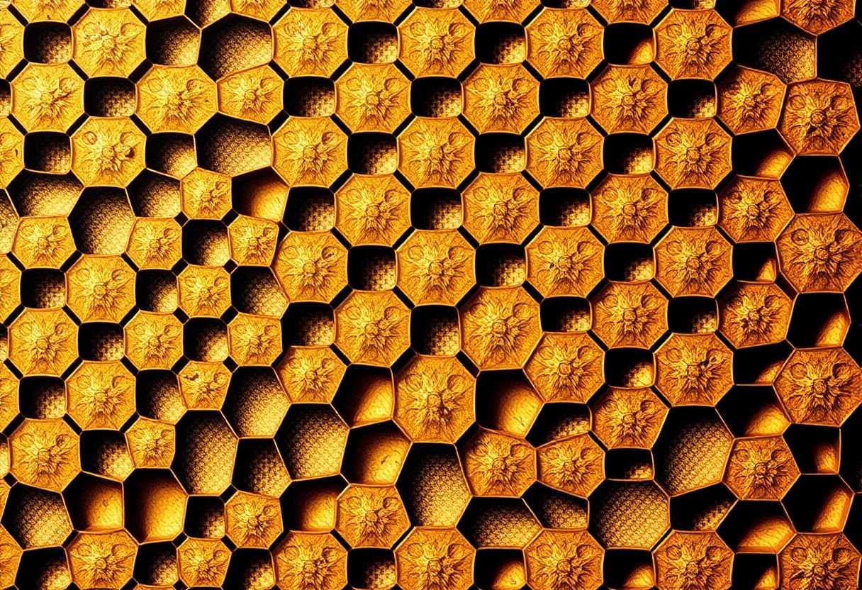 Historical depiction of honeycomb patterns in design