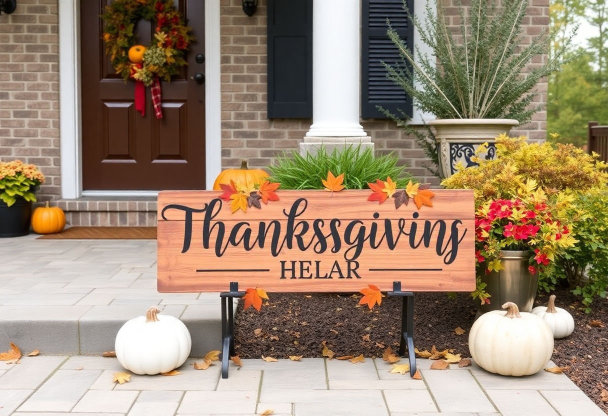 Personalized outdoor Thanksgiving decor