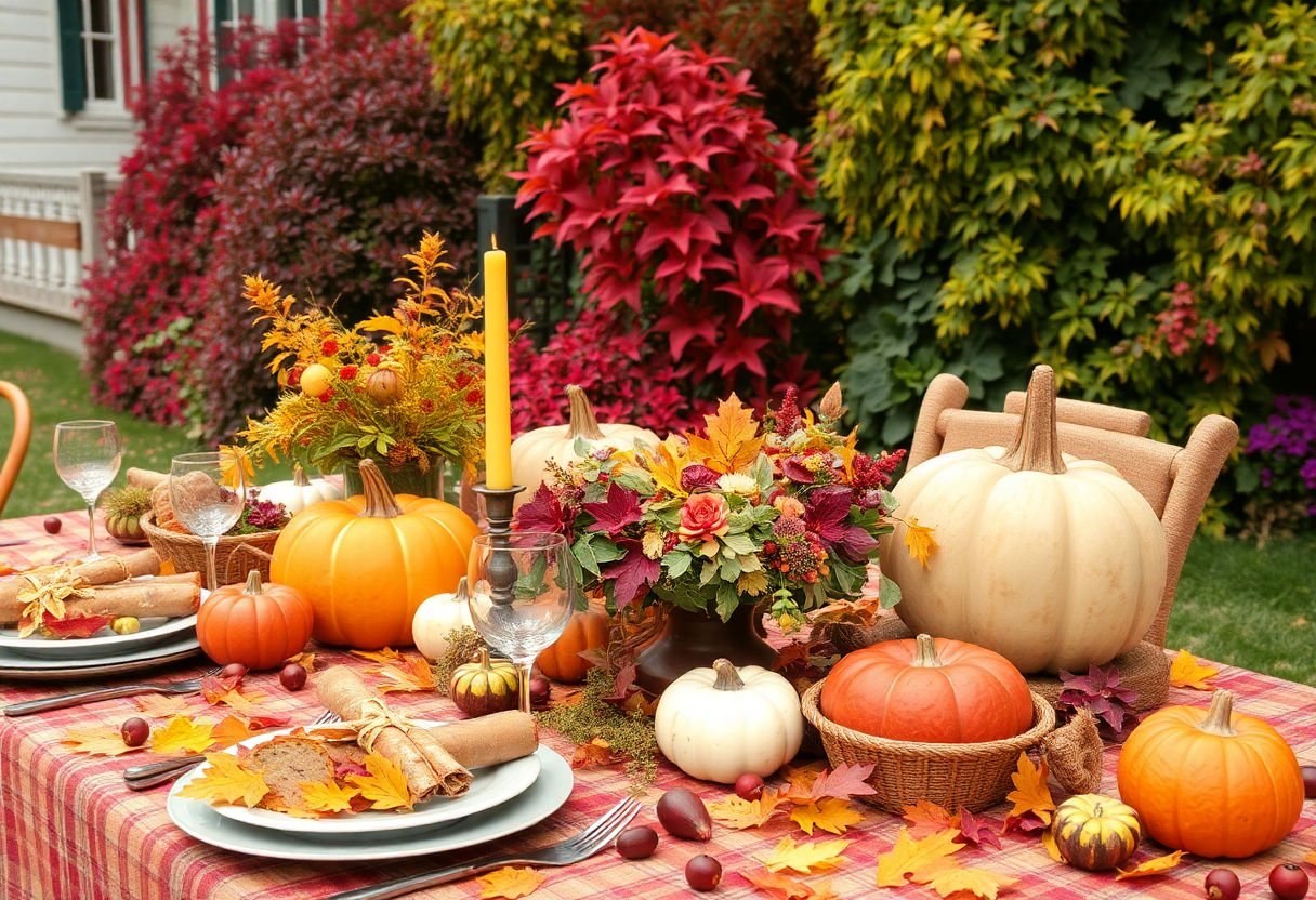 Colorful Thanksgiving outdoor setting