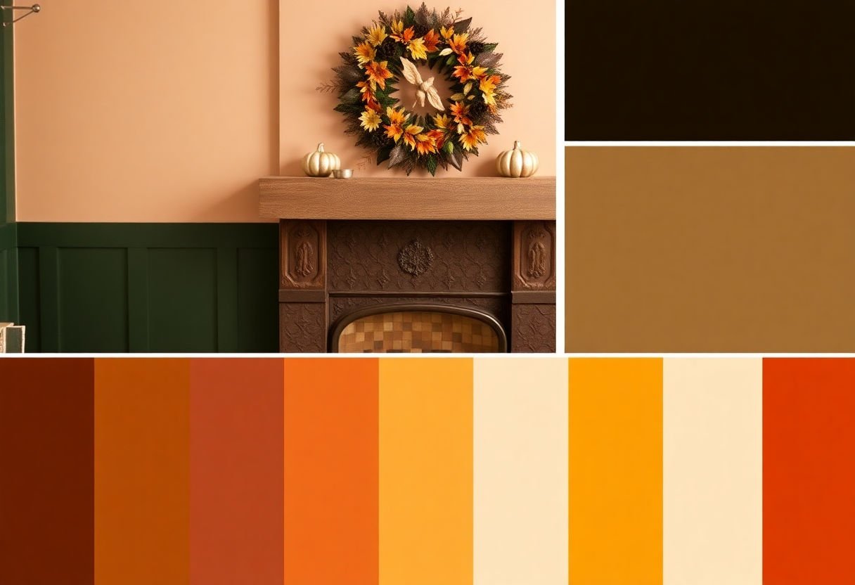 Color swatches for Thanksgiving decor