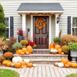Beautiful Thanksgiving outdoor decor setup