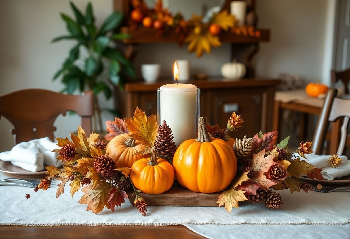 Homemade Thanksgiving centerpiece