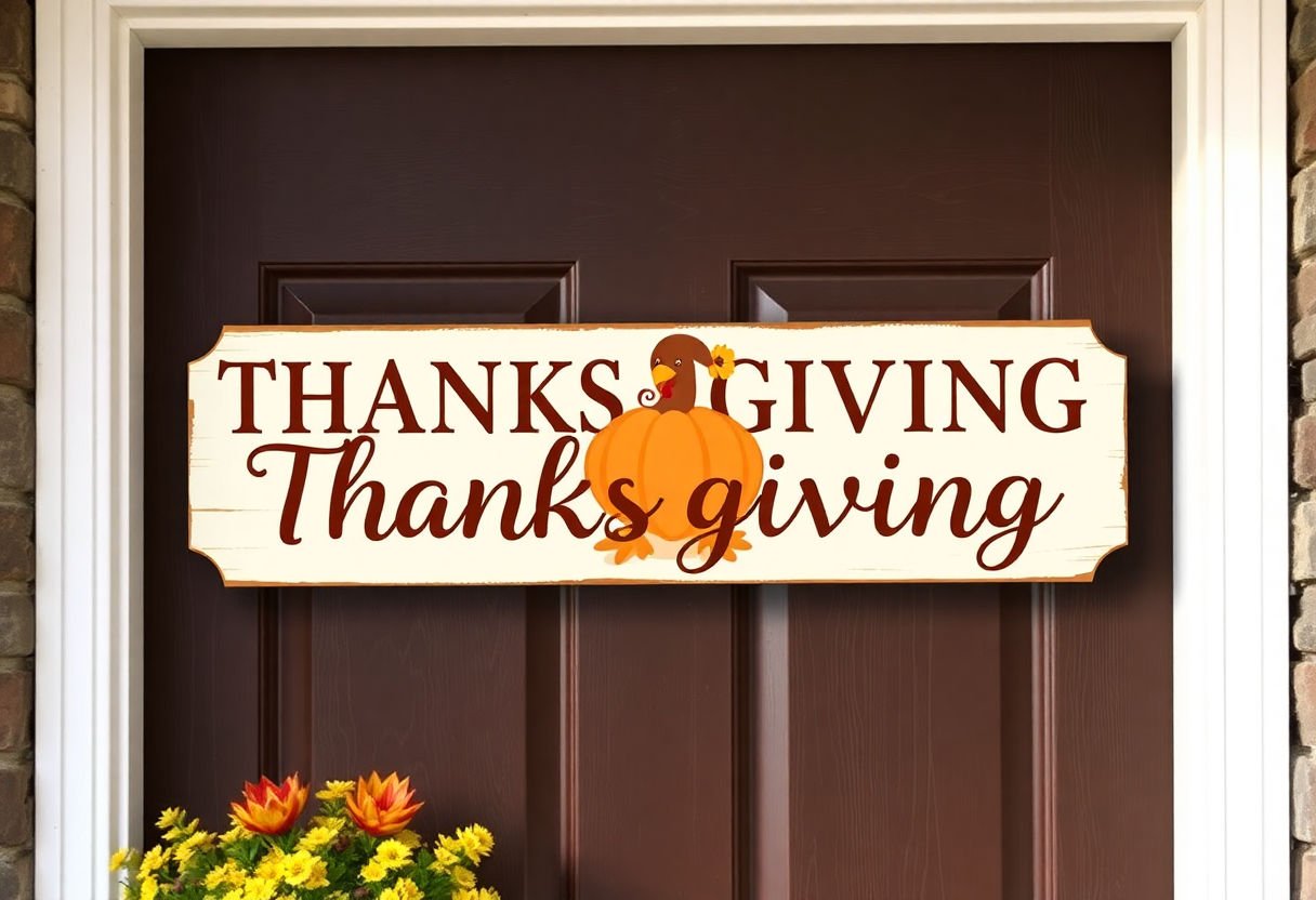 Personalized Thanksgiving door sign