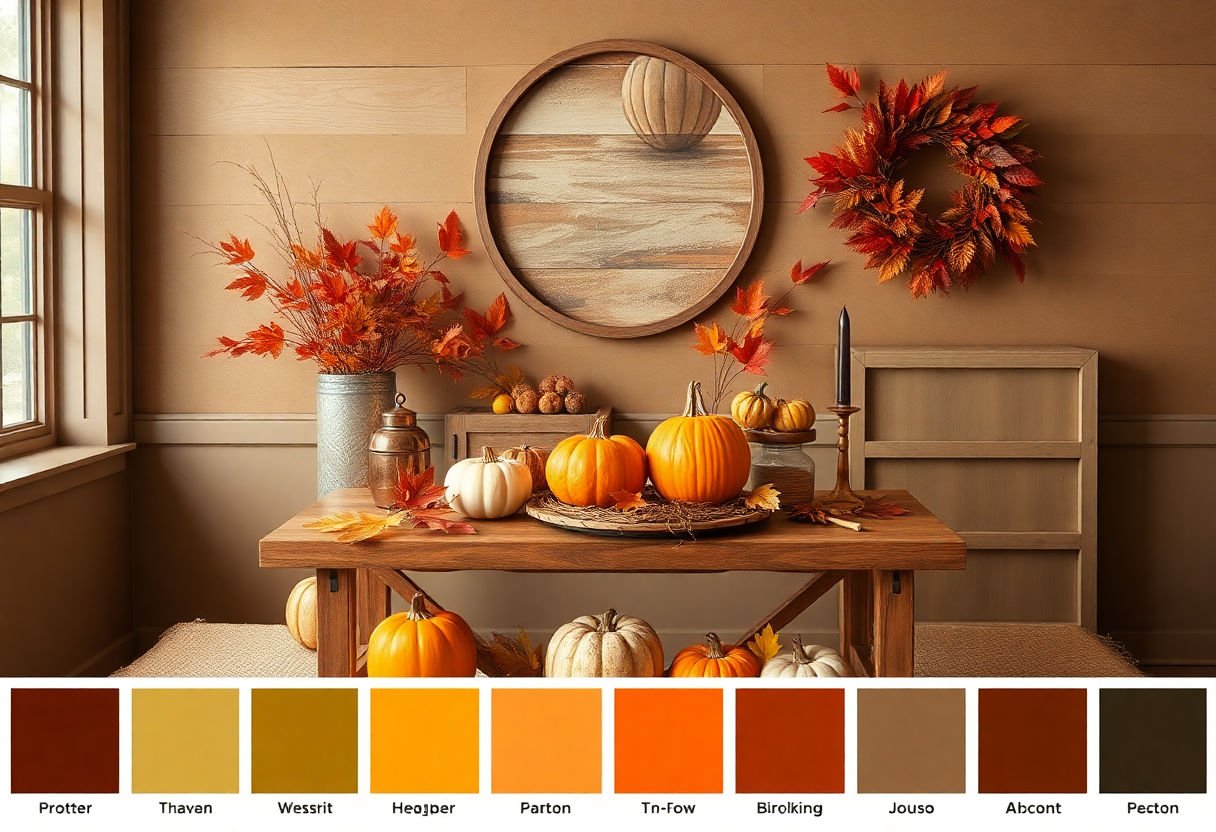 Color swatches for Thanksgiving decor
