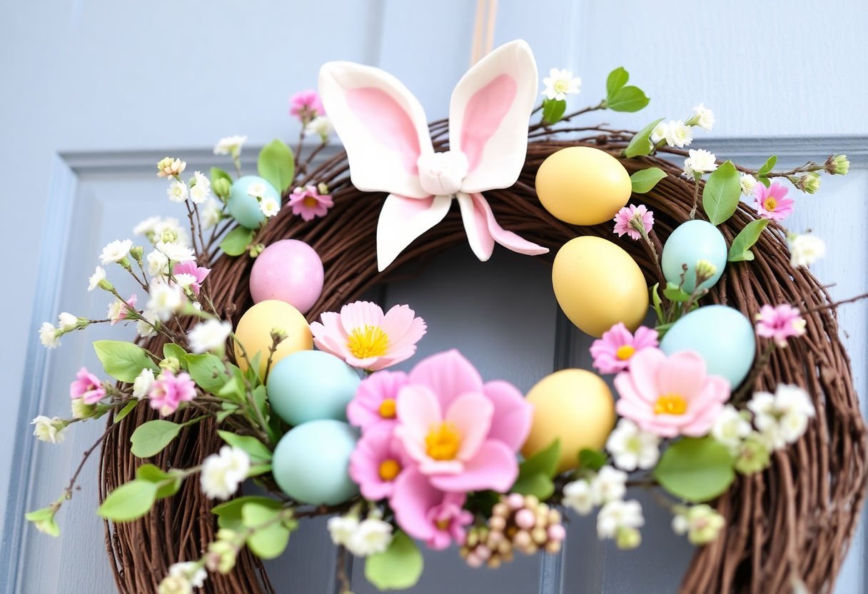 Easter elements for wreath decorating.