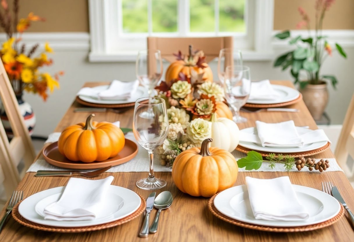 Customized Thanksgiving table settings