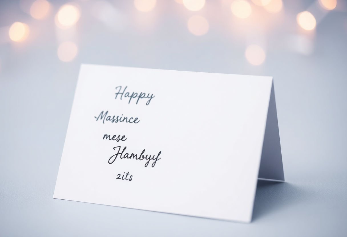 A card with personalized touches like names and messages