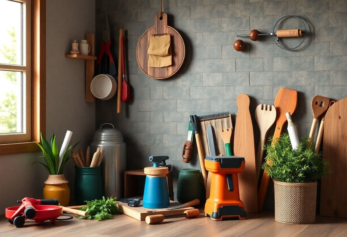 Tools and supplies for decoration upkeep