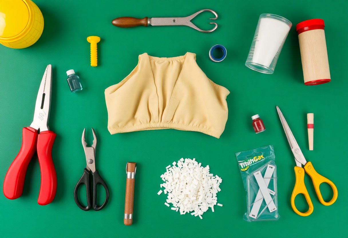 Basic tools and materials for crafting a DIY costume