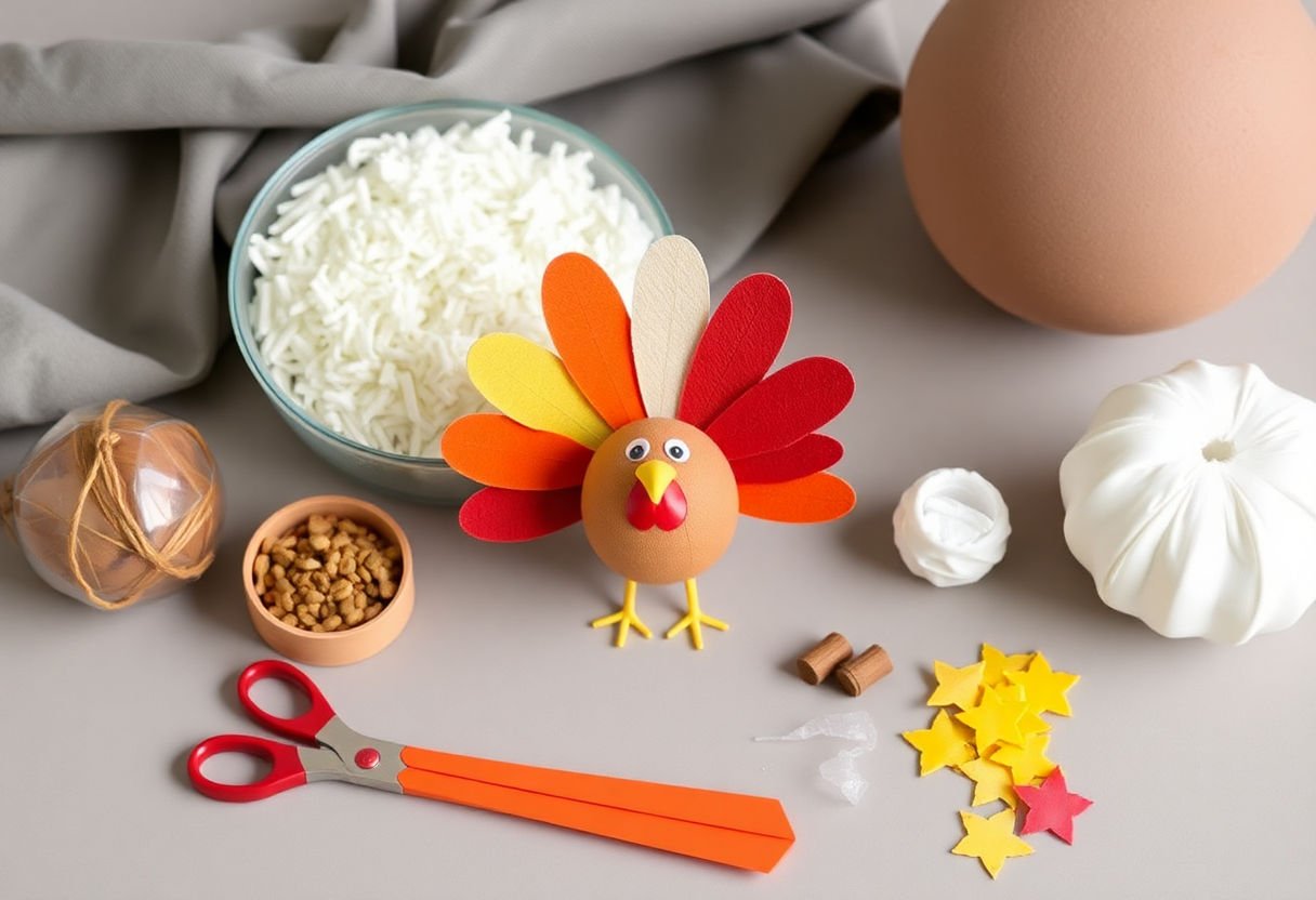 Craft materials for making turkey decor