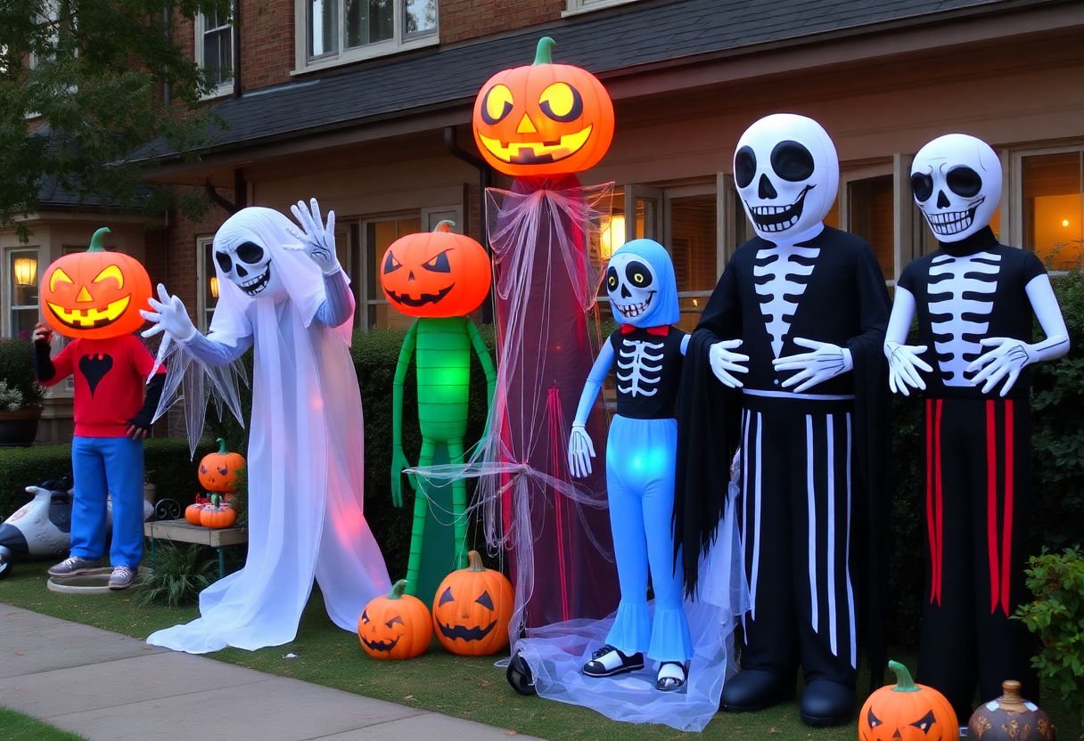 Displayed Halloween inflatables
