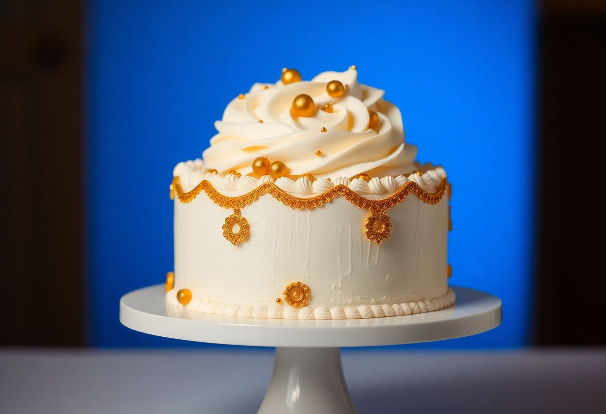 Cake with gold accents