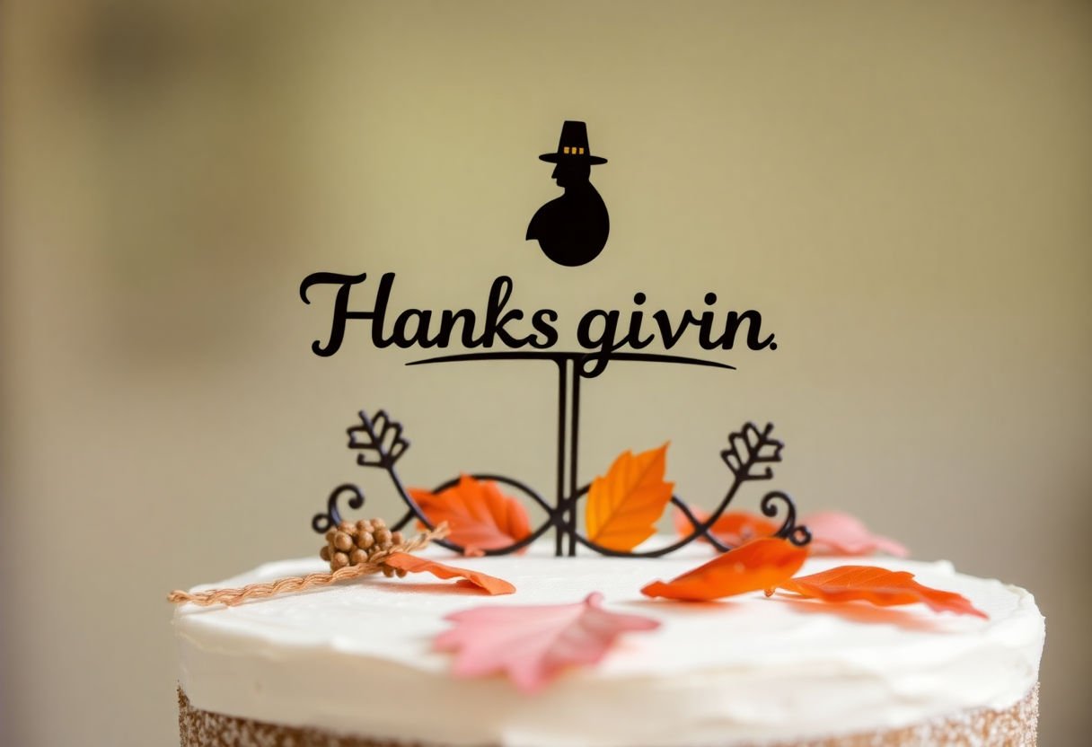 Personalized Thanksgiving cake topper