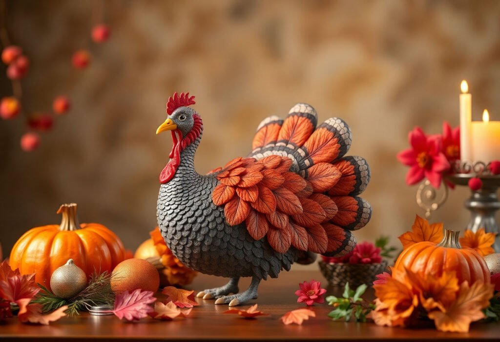 Beautiful turkey decorations for Thanksgiving